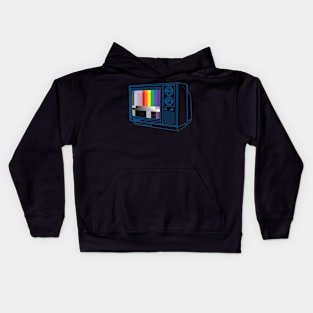 Queer vintage TV test pattern Kids Hoodie